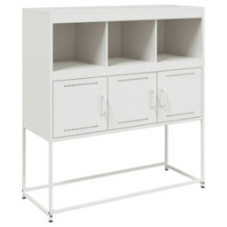 Berkfield Sideboard White 100.5X39X107 Cm Steel - thumbnail 2