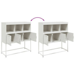 Berkfield Sideboard White 100.5X39X107 Cm Steel - thumbnail 9