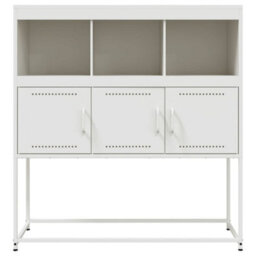 Berkfield Sideboard White 100.5X39X107 Cm Steel - thumbnail 6
