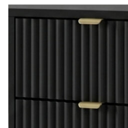 Home Office Desk With Drawers Tireno Black Molet Laminated Mdf Grooved Fronts Modern Workstation For Bedroom Study Room - thumbnail 4