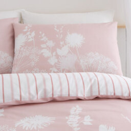 Catherine Lansfield Meadowsweet Floral Reversible Single Duvet Cover Set With Pillowcase Blush Pink - thumbnail 2