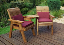 Charles Taylor Trading Twin Companion Set Angled With Cushions - W180 X D90 X H98 - Fully Assembled - Burgundy - thumbnail 3