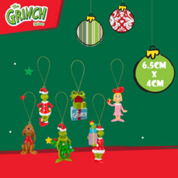 Grinch Christmas Tree Hanging 3D Decoration 6.5 X 4Cm Variety 6 Pack - thumbnail 2