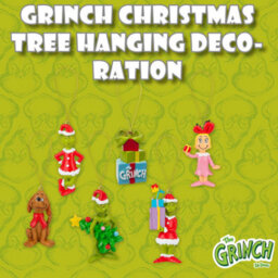 Grinch Christmas Tree Hanging 3D Decoration 6.5 X 4Cm Variety 6 Pack - thumbnail 3