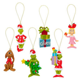 Grinch Christmas Tree Hanging 3D Decoration 6.5 X 4Cm Variety 6 Pack - thumbnail 1