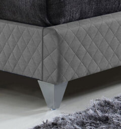 Save On Goods UK 4Ft6 Double Quilted Fabric,upholstered,bed Frame,bedstead,padded,linen, Light Grey - thumbnail 2
