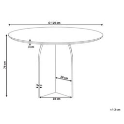 Beliani Dining Table Yarra Dark Brown 120 Cm 120 Cm - thumbnail 3