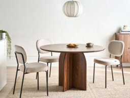 Beliani Dining Table Yarra Dark Brown 120 Cm 120 Cm - thumbnail 2