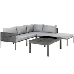 Beliani Garden Corner Sofa With Table 6 Seater Forano Metal Grey - thumbnail 4