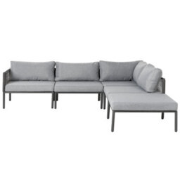 Beliani Garden Corner Sofa With Table 6 Seater Forano Metal Grey - thumbnail 6