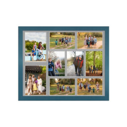 AK Frames 20X16 Navy Blue Sleek Multi Photo Frame With Silver Mount - Holds 9 Apertures (2X) 7X5, (7X) 6X4 Photos - thumbnail 1