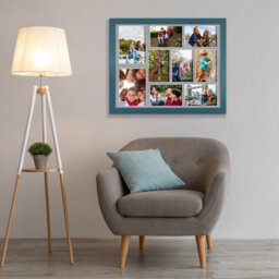 AK Frames 20X16 Navy Blue Sleek Multi Photo Frame With Silver Mount - Holds 9 Apertures (2X) 7X5, (7X) 6X4 Photos - thumbnail 3