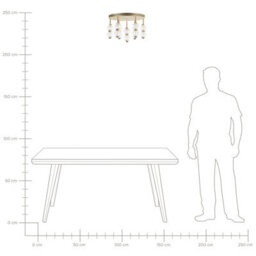 Wyld and Coco Round Pendant Ceiling Light Gold Metal Frame With Clear Glass Shade Led 3000K, 40Cm - thumbnail 6