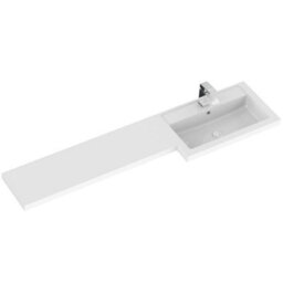 Hudson Reed Fusion 1505mm Right-Hand Freestanding Vanity Unit With Polymarble Basin, Gloss White - thumbnail 2