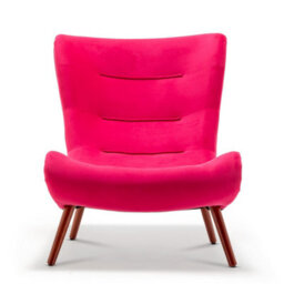 Velvet Pink Katia Accent Chair With Footstool - thumbnail 5
