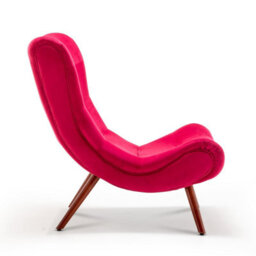 Velvet Pink Katia Accent Chair With Footstool - thumbnail 6