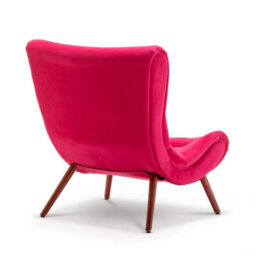 Velvet Pink Katia Accent Chair With Footstool - thumbnail 4