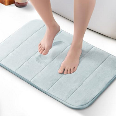 Keplin 50X80Cm Memory Foam Bath Mat Ultra Soft, Highly Absorbent, Non Slip, Machine Washable, Light Blue - image 1