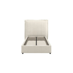 Wyld Haus Wexford 3Ft Single Bed - Ivory Linen Upholstered Pillow Headboard - thumbnail 2