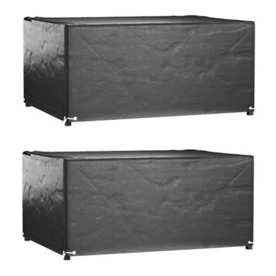 Walplus Outdoor Garden Furniture Covers 2 Pcs 8 Eyelets 160X120X75 Cm Rectangular - image 1