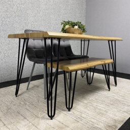 Kosy Koala Modern Dining Table Set With Bench And 2 Grey Velvet Chairs Kitchen Dining Room Furniture - thumbnail 7