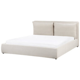 Beliani Ottoman Bed Fabric Bajonna 180 X 200 Cm (Eu Super King) Beige - thumbnail 4