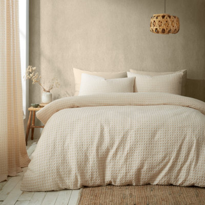 Pineapple Elephant Muscat Waffle Single Duvet Cover Set With Pillowcases Natural - image 1