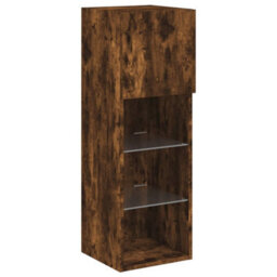 Walplus Tv Cabinets With Led Lights 2 Pcs Smoked Oak 30.5X30X90 Cm - thumbnail 7