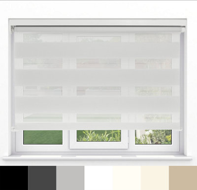 Caecus Blinds Day & Night Zebra Roller Blind White 80Cm X 160Cm - image 1