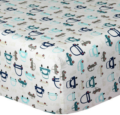 Smart Living Soft & Breathable Nursery Cars Organic Cotton Crib Sheet