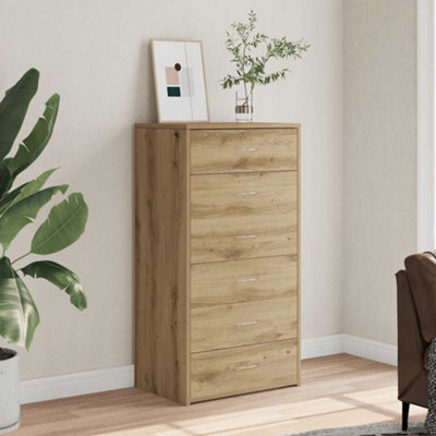 Vidaxl Sideboard With 6 Drawers Artisan Oak 50X34X96 Cm Engineered Wood - image 1