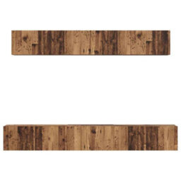 Berkfield Modern Tv Cabinet Set 5 Pcs Old Wood Medium Engineered Wood - thumbnail 8