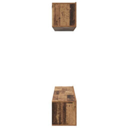 Berkfield Modern Tv Cabinet Set 5 Pcs Old Wood Medium Engineered Wood - thumbnail 9