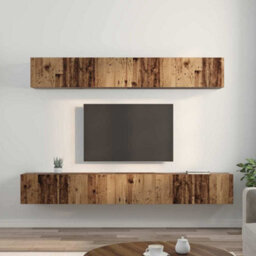 Berkfield Modern Tv Cabinet Set 5 Pcs Old Wood Medium Engineered Wood - thumbnail 4