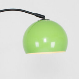 Valuelights Style Black Curved Stem Floor Lamp With Gloss Green Arco Style Metal Dome Light Shade With Led Gls Bulb In Warm White - thumbnail 3