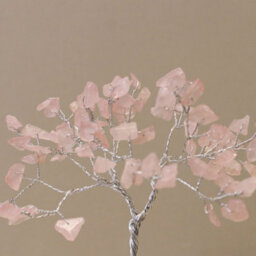 Serenityy Rose Quartz Gemstone Tree With Orgonite Base - 80 Stones - Pink Decorative Figurine - thumbnail 2