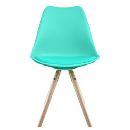 Fusion Living Soho Aqua Plastic Dining Chair With Pyramid Light Wood Legs - thumbnail 7