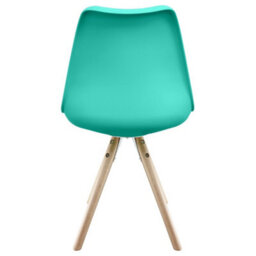 Fusion Living Soho Aqua Plastic Dining Chair With Pyramid Light Wood Legs - thumbnail 4