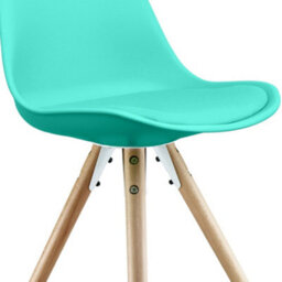 Fusion Living Soho Aqua Plastic Dining Chair With Pyramid Light Wood Legs - thumbnail 3
