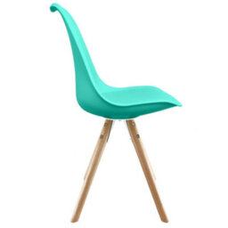Fusion Living Soho Aqua Plastic Dining Chair With Pyramid Light Wood Legs - thumbnail 6
