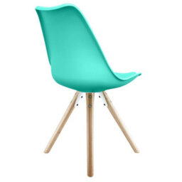 Fusion Living Soho Aqua Plastic Dining Chair With Pyramid Light Wood Legs - thumbnail 5