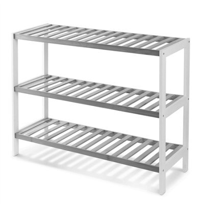 Keplin 3 Tier Bamboo Shoe Rack, Grey And White, 70X55X25Cm - image 1