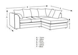 Bella Crushed Velvet Right Hand Facing Corner Sofa Silver - thumbnail 3