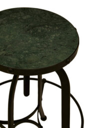 Orsina Industrial Styled Black And Green Finish Bar Stool, Durable Counter Seat, Metal Stool With Green Marble - thumbnail 4