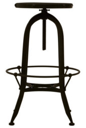 Orsina Industrial Styled Black And Green Finish Bar Stool, Durable Counter Seat, Metal Stool With Green Marble