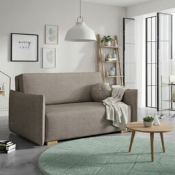 Sofa Bed Viva Glov Iii With Sleeping Function Storage Polyurethane Foam Wooden Frame 154X98X85Cm Brown