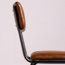 Where Saints Go Ltd Diner Dining Chair, Tan Ribbed Buffalo Leather, Natural Grey Frame By Where Saints Go - thumbnail 9