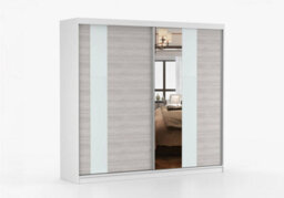 Multi 32 Sliding Wardrobe 233 Cm With Mirror With Sliding Doors Gray / Front: Kathult + White + Mirror - thumbnail 8