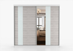 Multi 32 Sliding Wardrobe 233 Cm With Mirror With Sliding Doors Gray / Front: Kathult + White + Mirror - thumbnail 9