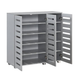 Swish Furniture Euston Modern Light Grey 3 Door 5 Tier Shoe Cabinet - thumbnail 3